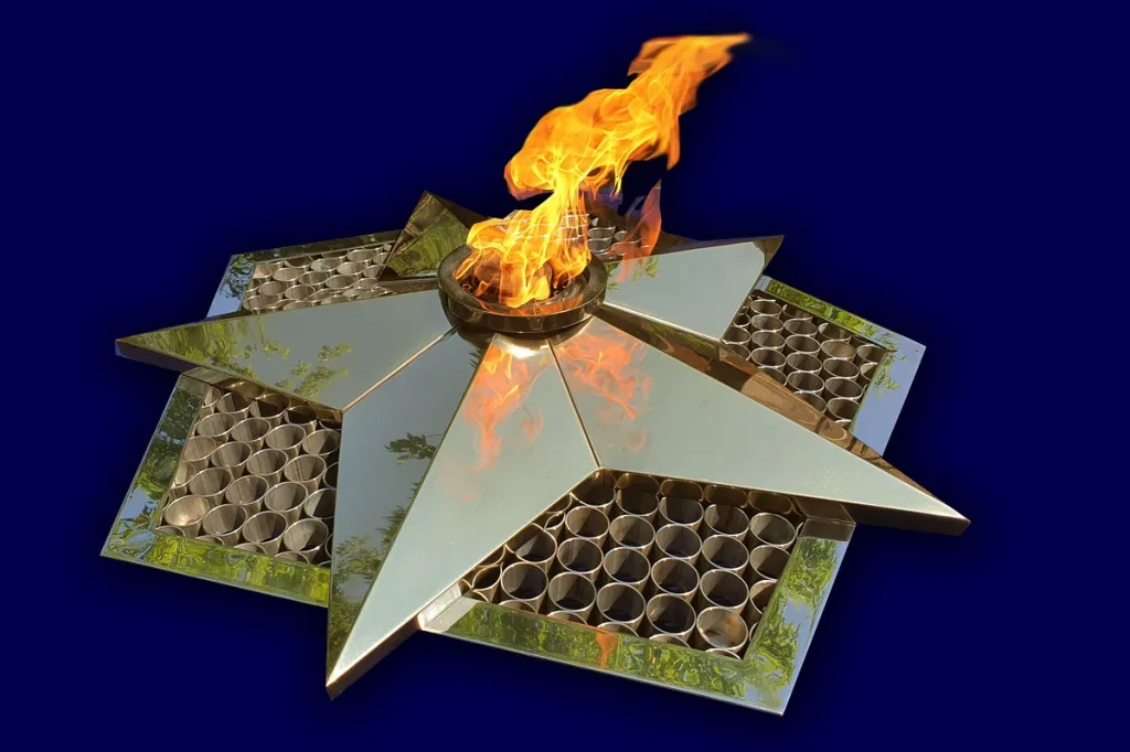 Вечный огонь звезда с газовой в Карабаше 